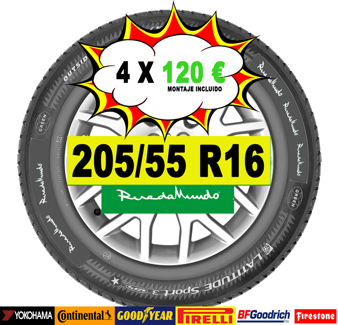 NEUMÁTICO SEMINUEVO 205/55 R16 – SEGUNDA MANO